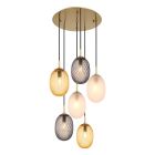 Skleněné designové závěsné světlo vícebarevné, Janella
