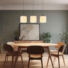 Látkové moderní závěsné světlo krémové, Thieu, 24W, LED 3000 K