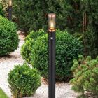 Nerezové Oceli moderní venkovní lampa stojací se senzorem pohybu černá, Ishara, IP44