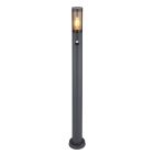 Nerezové Oceli moderní venkovní lampa stojací se senzorem pohybu černá, Ishara, IP44