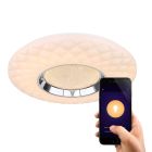 Kovové moderní chytré stropní svítidlo bílé, Aldin, 30W, LED nastavitelný od teplé po studenou bílou