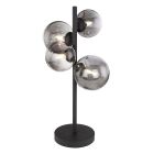 Skleněná designová stolní lampa černá, Melinda, s vypínačem