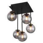 Skleněné designové stropní svítidlo černé, Ouahiba