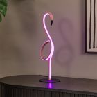 Růžová stolní lampa moderní, Flamingo, 5,5W, LED RGB, s dálkovým ovládáním
