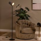 Šedá stojací lampa moderní, Bensen, s vypínačem