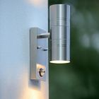Chromové venkovní nástěnné světlo se senzorem pohybu moderní, Arne, IP44