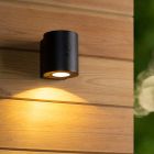 Černé solární venkovní nástěnné světlo moderní, Perth, 1W, LED 3000 K, IP65