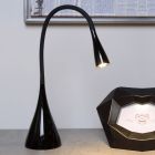 Černá lampička moderní, Zozy, 3W, LED 3000 K, s dotykovým stmívačem