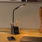 Černá lampička moderní, Penny, 4,7W, LED 3000 K, s vypínačem
