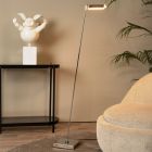Chromová stojací čtecí lampa moderní, Aaron, 12W, LED 2700 K, s dotykovým stmívačem