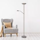 Chromová stojací čtecí lampa moderní, Zenith, 20W, LED 3000 K