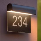 Černé osvětlené číslo domu moderní, Thesi, 6W, LED 3000 K, IP54