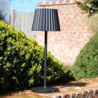 Černá venkovní stolní lampa rustikální, Justine, 2W, LED 2700 K, IP54, s dotykovým stmívačem