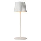 Bílá venkovní stolní lampa rustikální, Justine, 2W, LED 2700 K, IP54, s dotykovým stmívačem