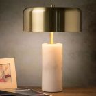 Mramorová stolní lampa bílá, Mirasol, s vypínačem