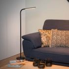 Černá stojací čtecí lampa moderní, Gilly, 5W, LED 2700 K, s vypínačem