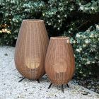 Hnědá venkovní stolní lampa rustikální, Colin, 3W, LED 3000 K, IP44, s 3stupňovým stmíváním