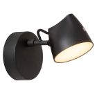 Černé nástěnné světlo rustikální, Milne, 6W, LED 2700 K, s dotykovým stmívačem