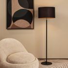 Černá stojací lampa rustikální, Maya, s vypínačem