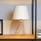 Měděná stolní lampa moderní, Gitta, s vypínačem