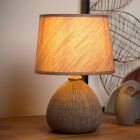 Keramická stolní lampa hnědá, Ramzi, s vypínačem