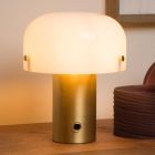 Zlatá stolní lampa rustikální, Timon, s vypínačem
