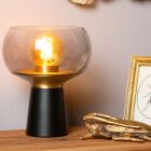 Černá stolní lampa retro, Farris, s vypínačem