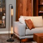 Černá stojací lampa moderní, Calixt, s vypínačem
