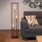 Černá stojací lampa moderní, Ruben, s vypínačem