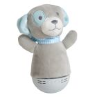 Šedá stolní lampa do dětského pokoje moderní, Dolly, 3W, LED RGB, s vypínačem