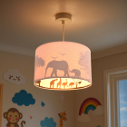 Růžové závěsné svítidlo do dětského pokoje látkové, Safari