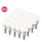 Balení 20 ks Lasco E14 LED kulové žárovky, teplá bílá, 5,5 W