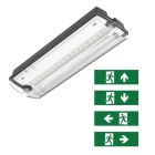 Černé nouzové osvětlení včetně piktogramů, Pedram, 3W, 6500K LED, IP66