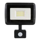 Hliníkový reflektor s čidlem černý, Miro, 30W, LED 6000 K, IP65
