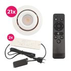 Hliníkové podhledové světlo na verandu bílé, Rona, 3W, LED 2700 K, IP44, s dálkovým ovládáním