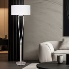 Niklová stojací lampa moderní, Lola, s vypínačem