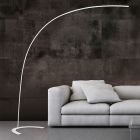 Bílá oblouková lampa moderní, Libro, 18W, LED 3000 K, s vypínačem