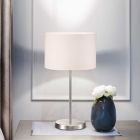 Niklová stolní lampa kovová, Ledbury, s vypínačem