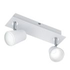 Bílé nástěnné světlo skleněné, Laysha, 6W, LED 3000 K, s vypínačem