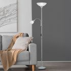 Šedá stojací lampa plastová, Pieter, s vypínačem