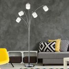 Niklová stojací lampa moderní, Koge, s vypínačem