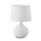 Keramická stolní lampa bílá, Yesha, s vypínačem