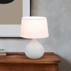 Keramická stolní lampa bílá, Yesha, s vypínačem