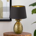 Keramická stolní lampa zlatá, Monsted, s vypínačem