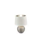 Keramická stolní lampa stříbrná, Yet, s vypínačem
