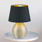 Keramická stolní lampa zlatá, Yet, s vypínačem