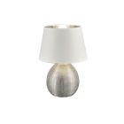 Keramická stolní lampa stříbrná, Yet, s vypínačem