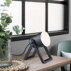 Černá stolní lampa moderní, Sacha, s vypínačem