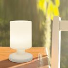 Bílá venkovní stolní lampa plastová, Wiesje, 1,5W, LED 3000 K, IP44, s vypínačem