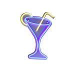 Průhledné nástěnné světlo plastové, Cheers, 5W, LED modrá, s vypínačem